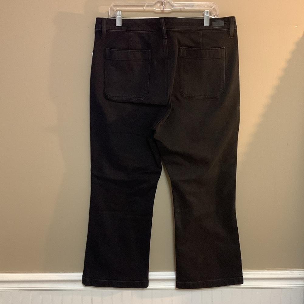 Lauren Ralph Lauren Women Cropped Straight Wide Leg Stretch Jeans 16 Black - Picture 2 of 14